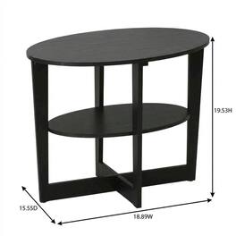 FurniFact - Round End Table with Sleek Modern Design for Living Room - Walnut