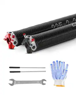 VEVOR - Garage Door Torsion Springs, Pair of 0.225 x 2 x 24 in, 16000 Cycles, Electrophoresis Coated for Replacement - Black