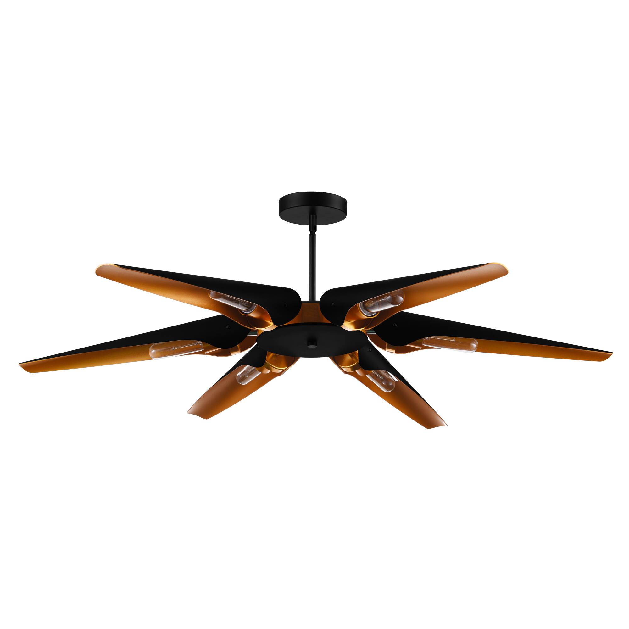 Back. CWI Lighting - Amar 6 Light Chandelier With Matte Black Finish - Matte Black.