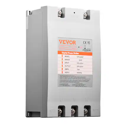 WWW.TWA 303030080
POWER VEVOR TOUGH CE FC TOOLS, HALF PRICE Motor Technical Support and Status E-Warranty Madels/Dita Certificate www.vevor.com/support M66000V1 Digital Phase Shifter MODEL CPS-20HP RANGE 20HP INPUT 1PH 220V OUTPUT 3PH 220V AMPS 70A HERTZ 50/60Hz
Manufacture Address Shuergchenglu Ebog Shat - Jackenp, thengha ZOOOO CH imported AUS SHIO ROKEY ASTWOOD da Acidas imported Server Technolog in Salte 5 216 Anatain Pack Reds Cocamanga CARTH 26 divice comples with Partic Sukes Oparadori - de blowing F. This delor cassa Amail interfenence, and 2 the delor my KOE moaived, including to may - undesired specion Goads = CONSUL . Getty Value x 5 Conserving Office Landing esse Centation YOUR than Chaning Survey Your,
U
II
MOTOR
MOTOR