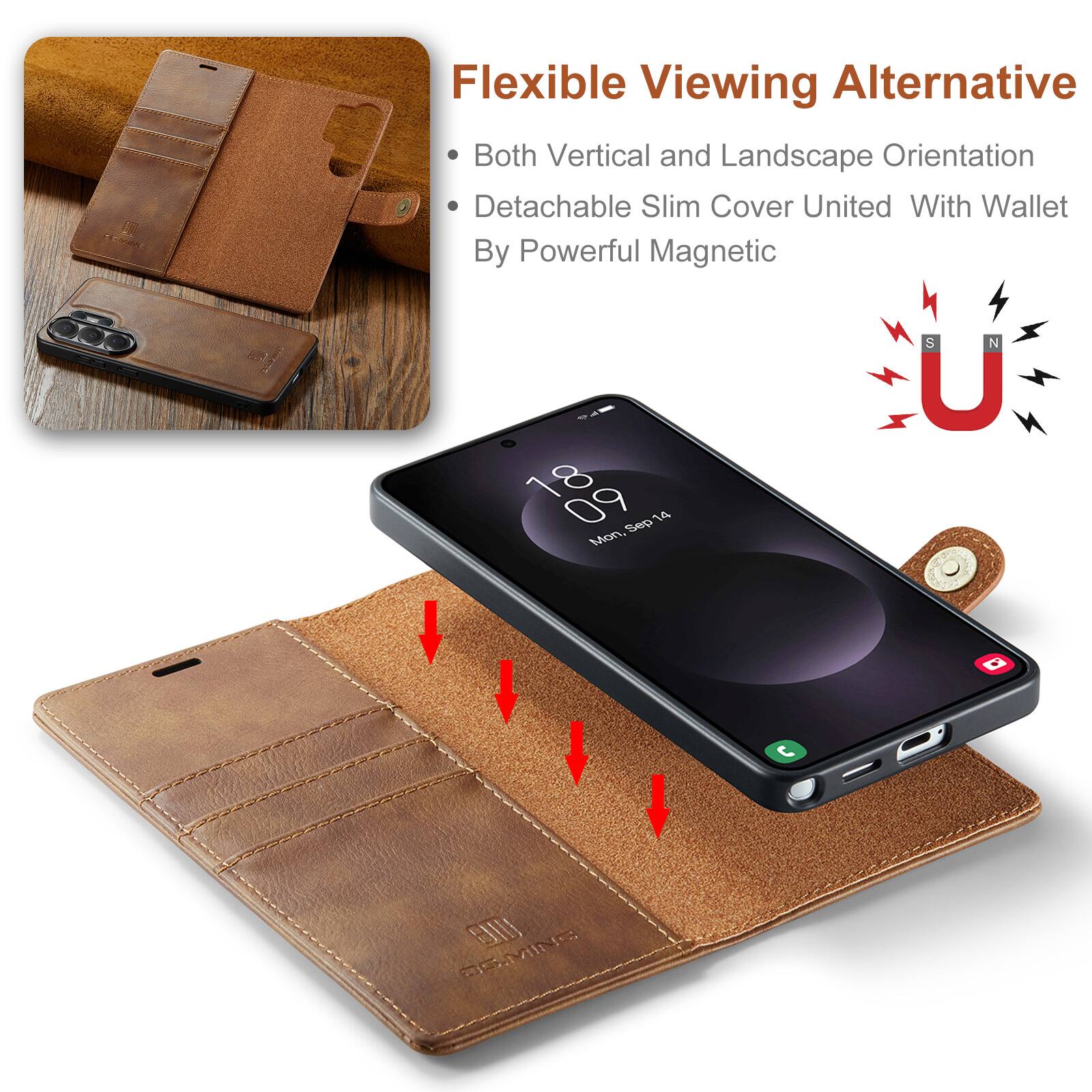 Flexible Viewing Alternative  
Both Vertical and Landscape Orientation  
Detachable Slim Cover United With Wallet By Powerful Magnetic  

18:09  
Mon, Sep 14