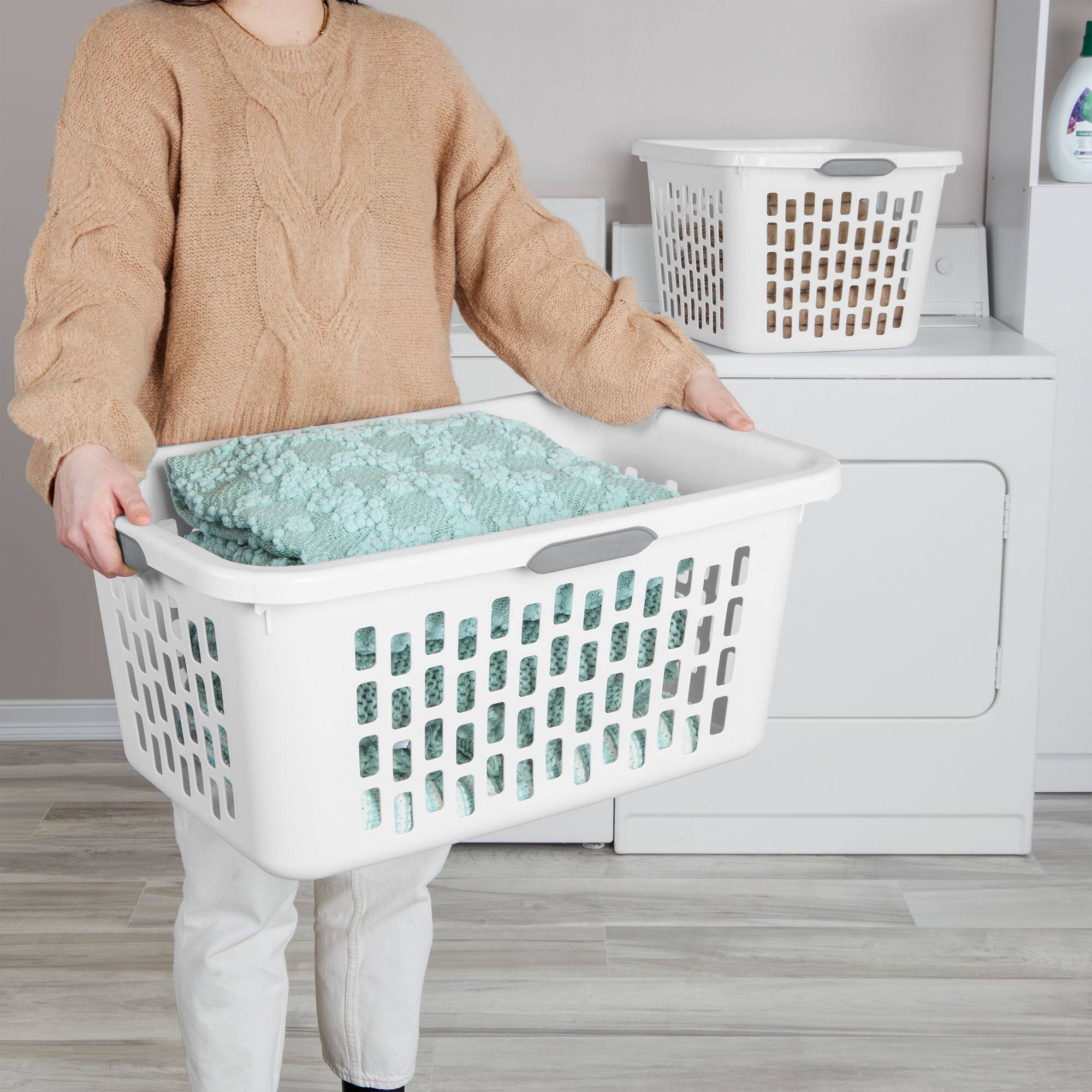 Alt View 10. Sterilite - Sterilite Laundry Basket, 2 Bushel Plastic Hamper with Handles, White, 12 Pack - White.