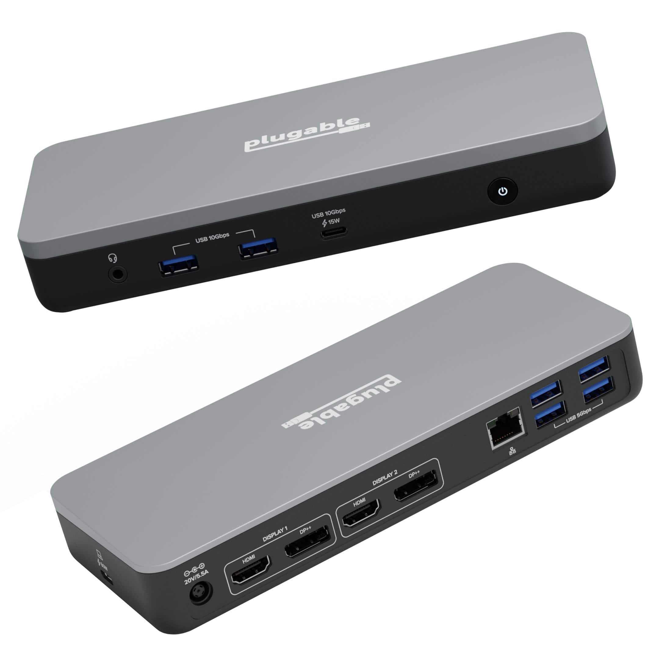 Plugable Chromebook Docking Station Dual 4K USB C, Chromebook