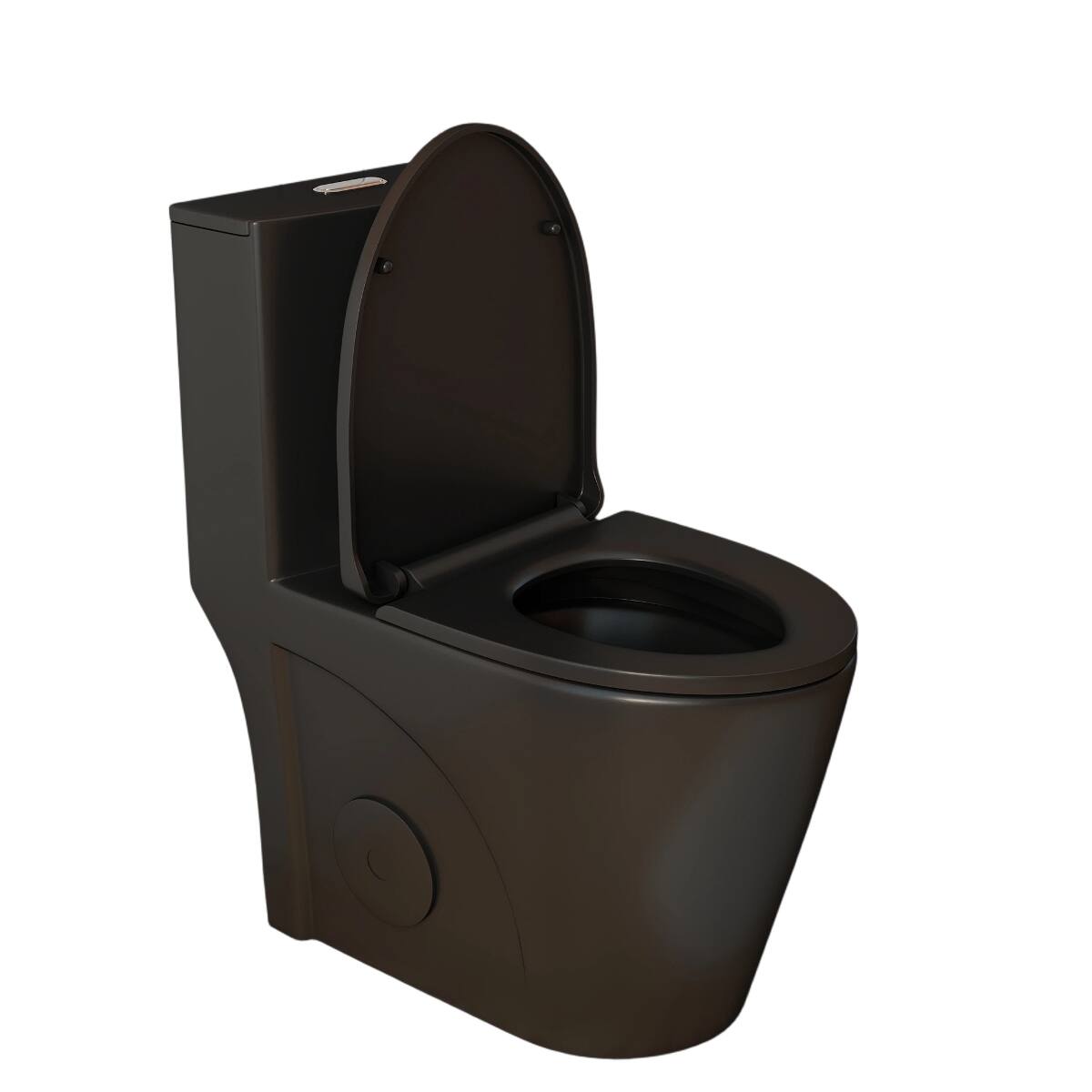 Alt View 7. Loheer - Loheer One Piece Dual Flush Toilet Matte Black Elongated Bowl 17 Inch ADA Comfort Height - Matte Black.