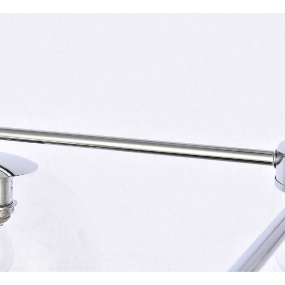 Alt View 2. Living District - Opus 4 lights chrome pendant - Chrome And Clear.