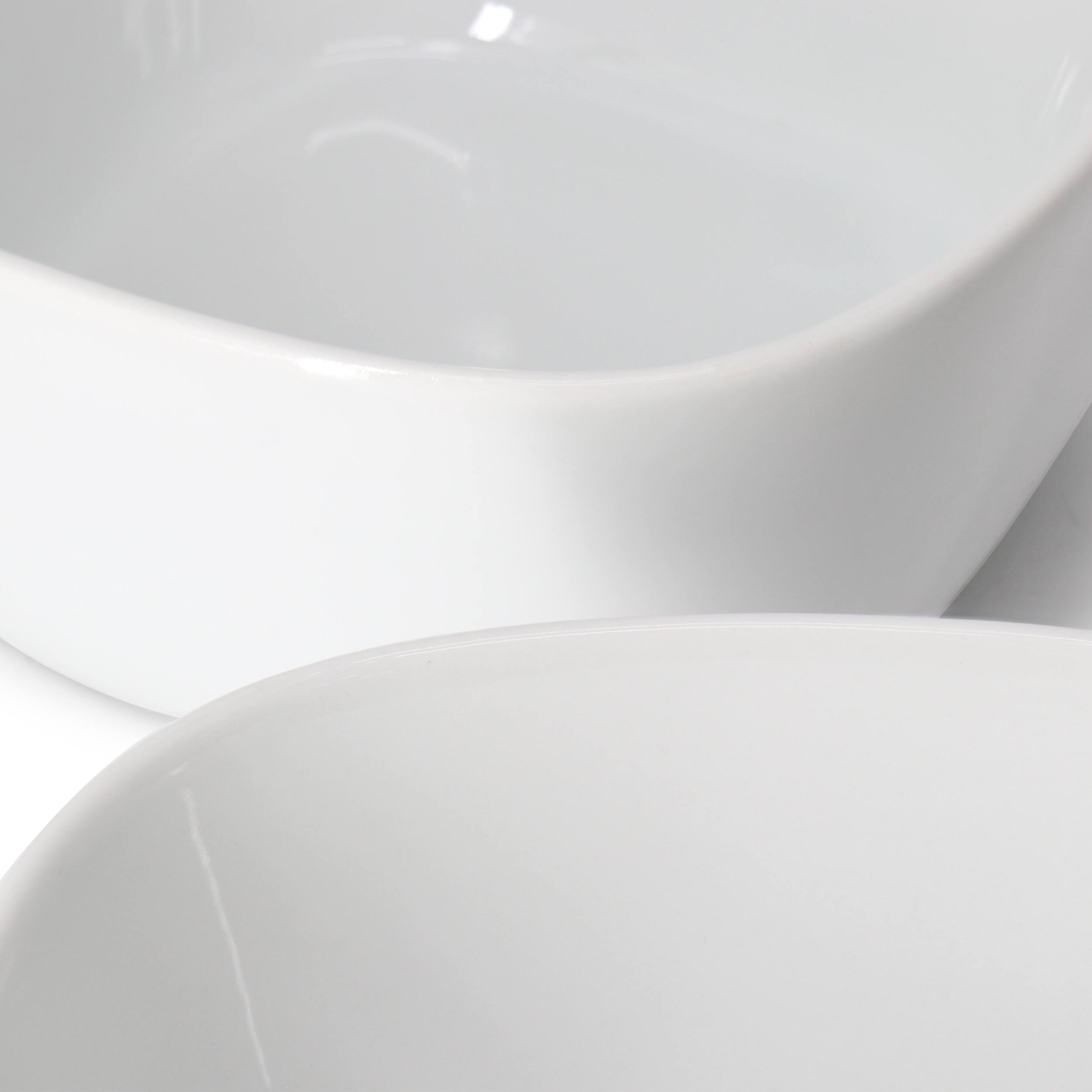 Alt View 3. Gibson - Our Table Simply White 6 Piece 6 Inch Porcelain Soft Square Cereal Bowl Set - White.