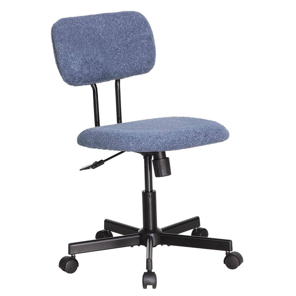 Alt View 4. JJS - Low Back Velvet Office Computer Chair - Blue.