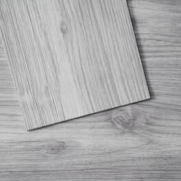 VEVOR - Self Adhesive Vinyl Floor Tiles 36 x 6 inch, 20 Tiles 0.62mm Thick Peel & Stick, Light Wood Grain DIY Flooring - Gray