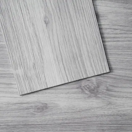 Front. VEVOR - Self Adhesive Vinyl Floor Tiles 36 x 6 inch, 20 Tiles 0.62mm Thick Peel & Stick, Light Gray Wood Grain DIY Flooring - Gray.