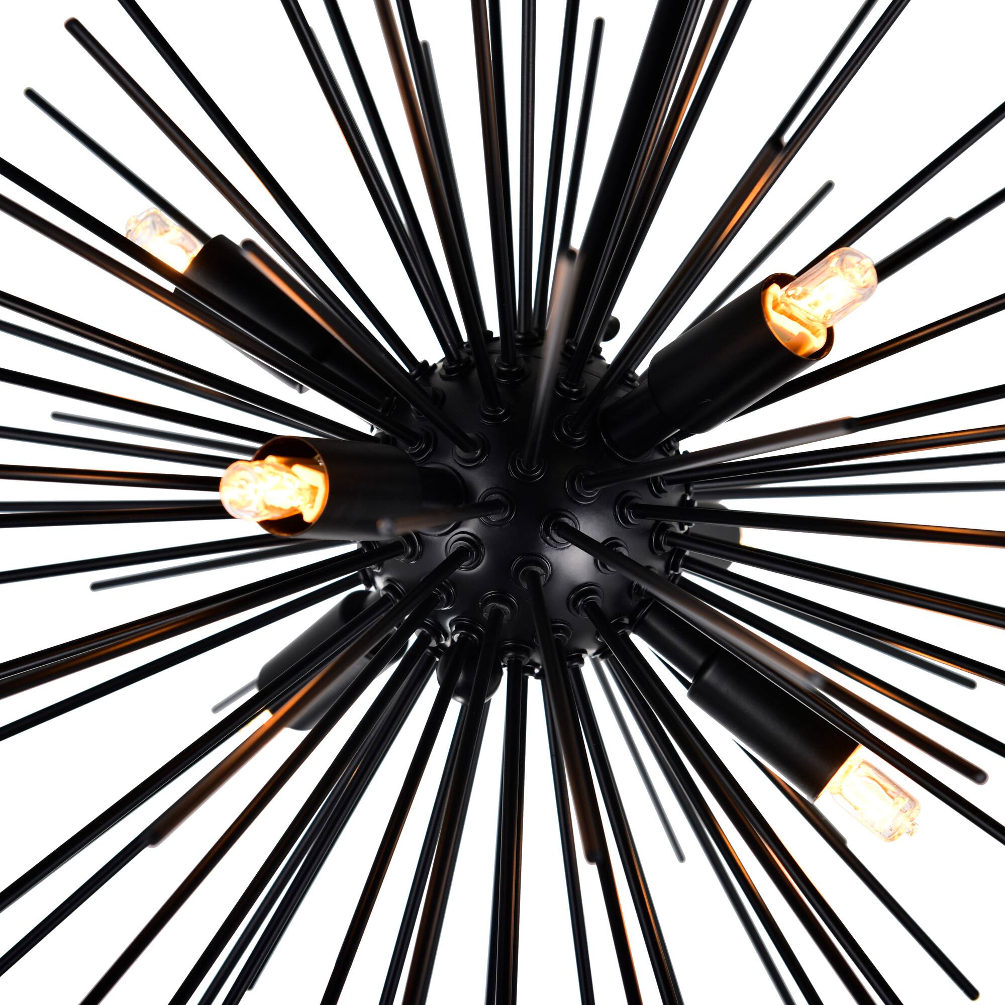 Left. CWI Lighting - Savannah 9 Light Chandelier With Black Finish - Black.