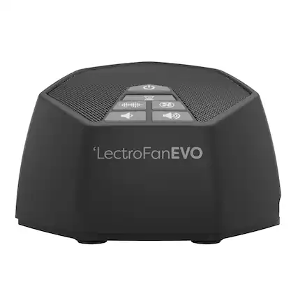 Front. Adaptive Sound Technologies - LectroFan EVO White Noise Machine - Compact Sleep Sound Machine - 22 Non-Looping Fan, White & Ocean Noise Variations.