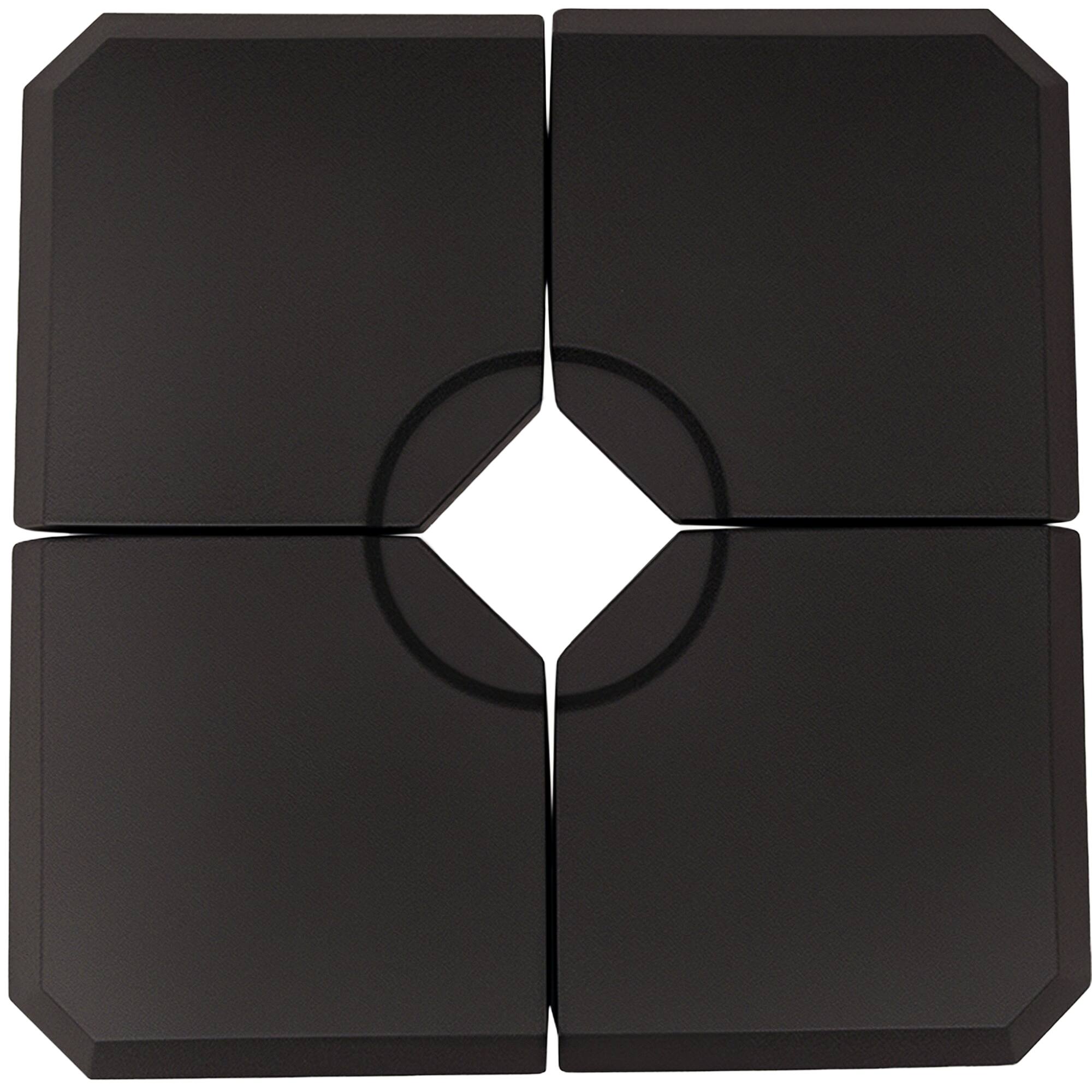 Outsunny - 4-Piece Heavy Duty Cantilever Offset Umbrella Stand Base Weight, 264 lb. Capacity - Black