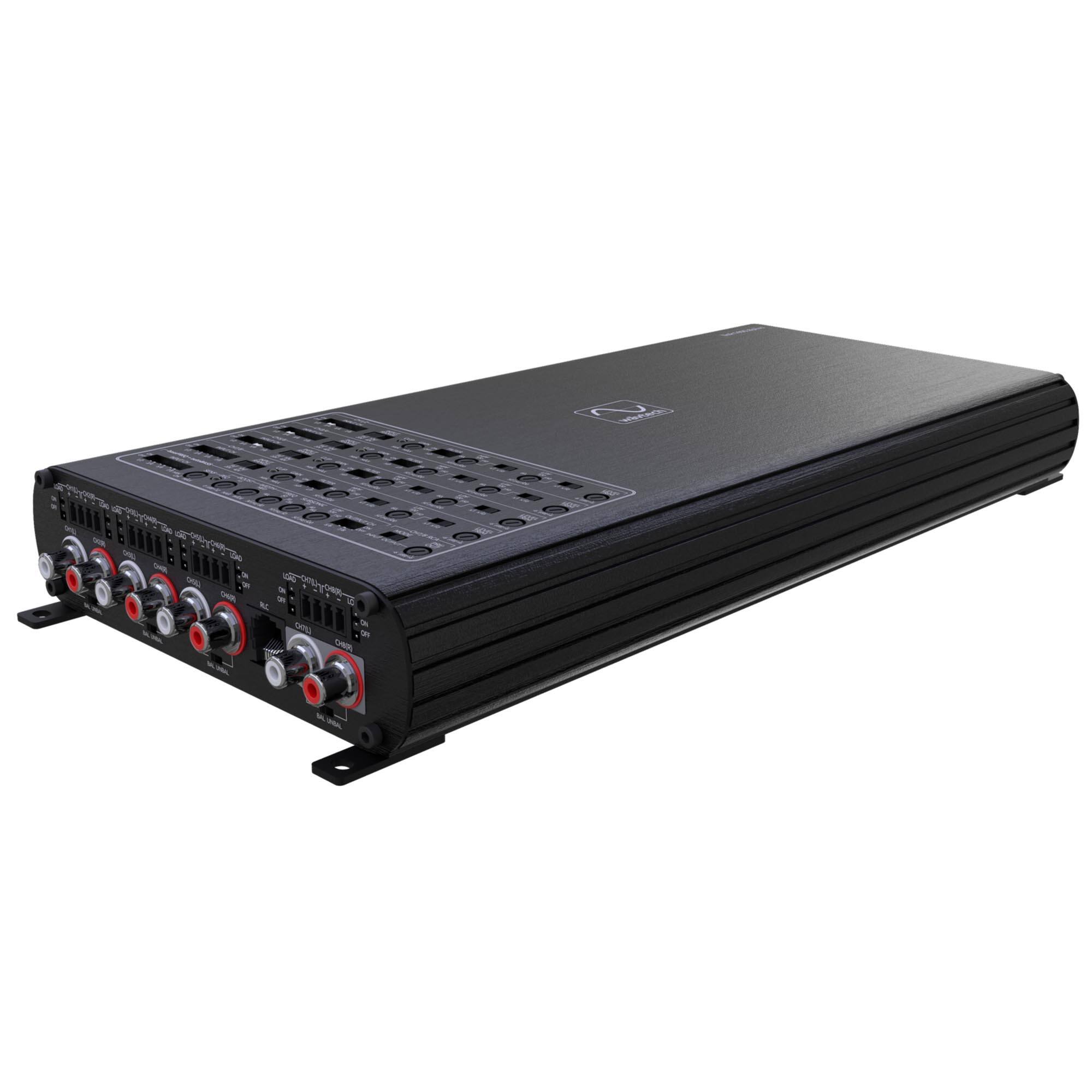 Front. Wavtech - Wavtech LINK1400.8PLUS 8 Channel Plus Series Amplifier w/Summing 175 x 8 @ 2 ohms (Remote Capable w/Optional RLC) - Black/Gray.