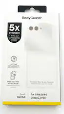 BodyGuardz
5x STRONGER THAN AN UNPROTECTED SCREEN
LIFETIME REPLACEMENTS
EASY, DUST-FREE INSTALLATION
Tempered Glass Screen Protector
Pure 3 CLEAR
For SAMSUNG Galaxy Z Flip7
