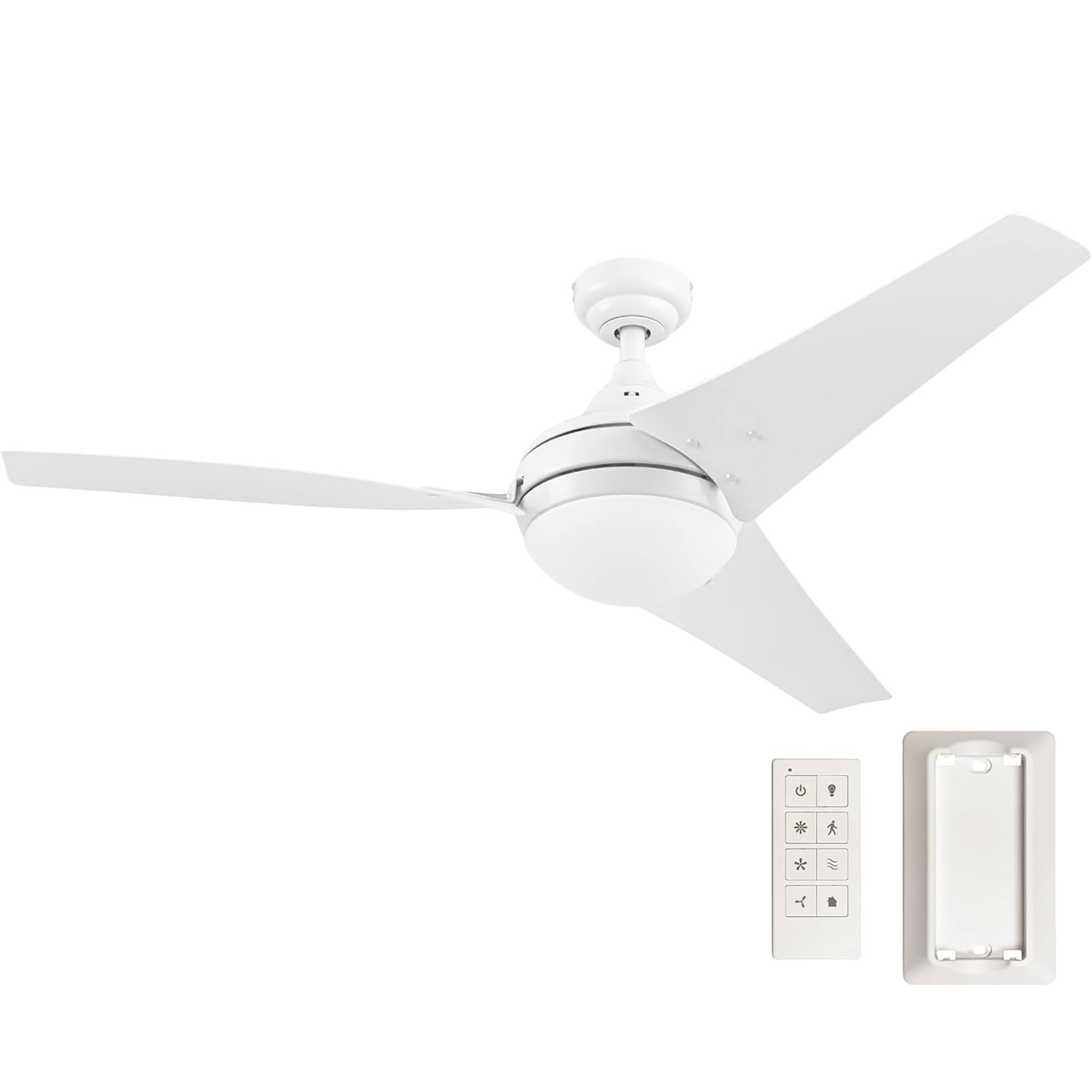 Front. Honeywell - Honeywell Neyo Ceiling Fan, Quiet Motor & Remote Control, 52 Inch, Bright White - White.