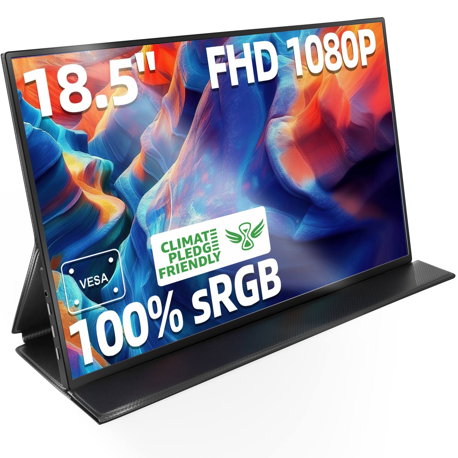 FHD 1080P 18.5"  
CLIMATE PLEDGE FRIENDLY  
100% sRGB  
VESA