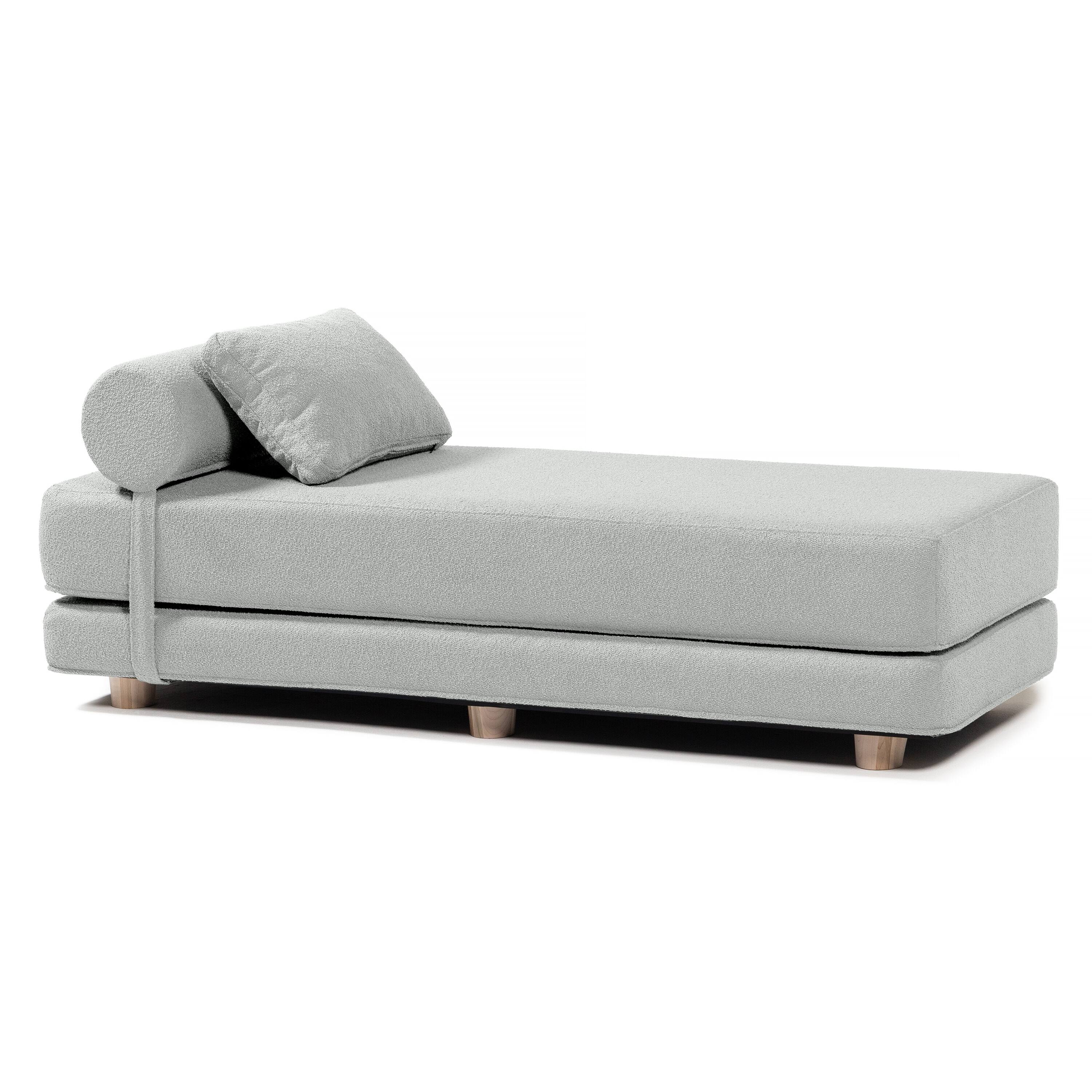 Front. Jaxx - Jaxx Avida Daybed Fold Out Queen Sleeper, Premium Boucle:  Silver - Silver.