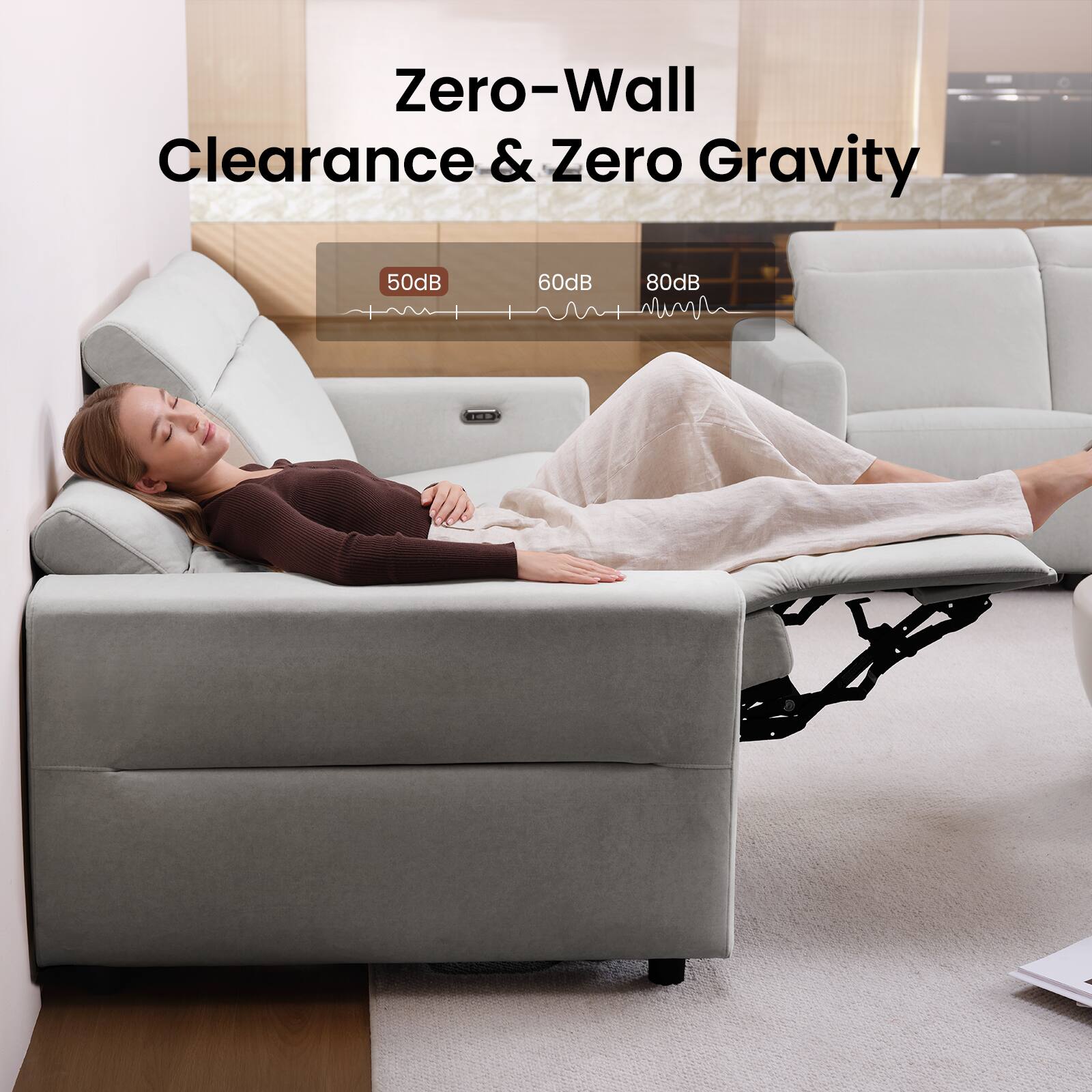 Zero-Wall Clearance & Zero Gravity  
50dB 60dB 80dB