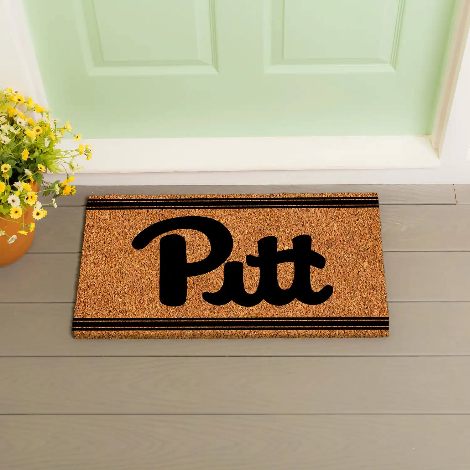Alt View 2. Evergreen Enterprises - Pitt Panthers 16" x 28" Logo Turf Mat - Multicolor.