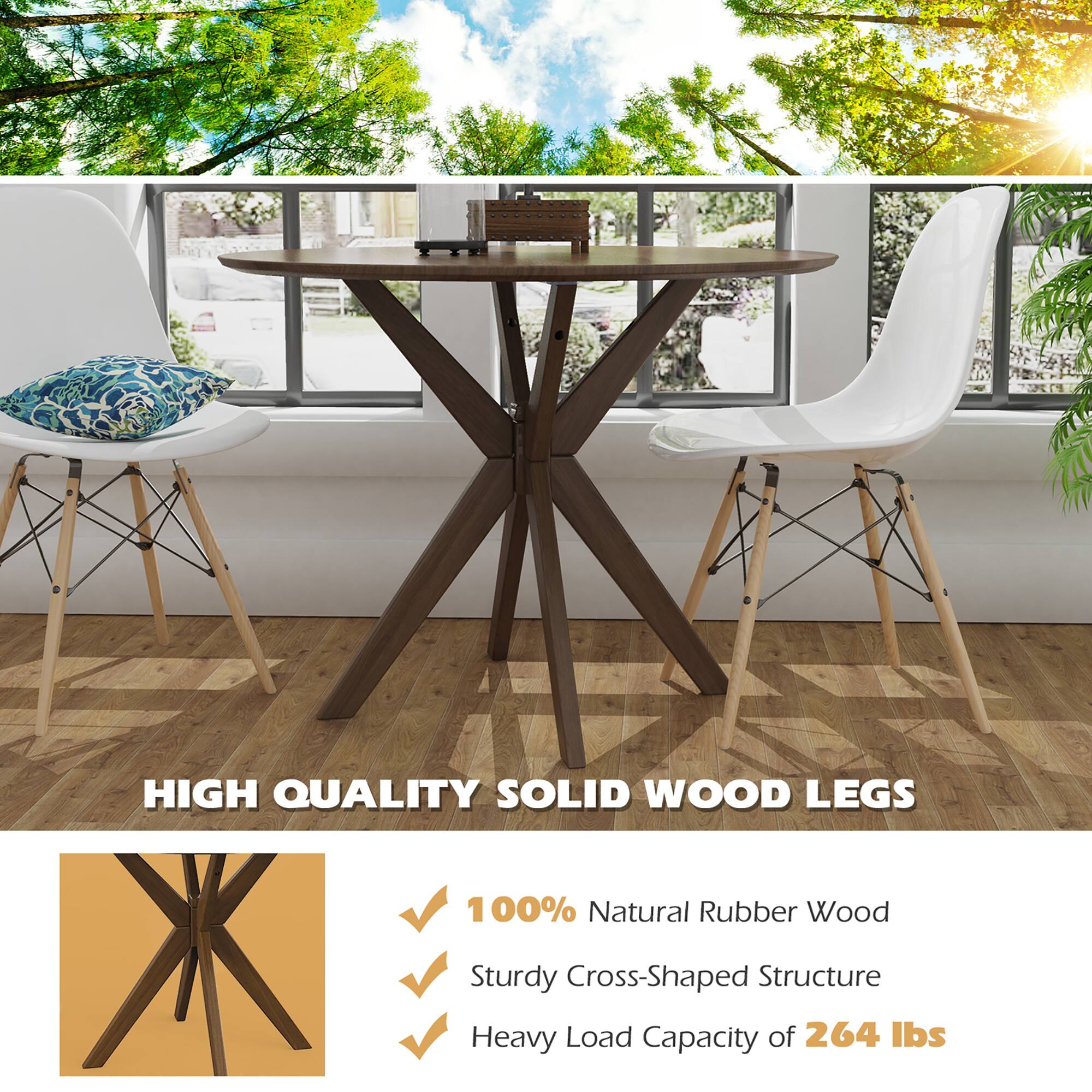 High Quality Solid Wood Legs 100% Natural Rubber Wood Sturdy Cross-Shaped Structure Heavy Load Capacity of 264 lbs