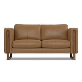 Simpli Home - Richard Modern Contemporary 62 inch Wide Sofa in Butternut Brown Genuine Leather - Butternut Brown