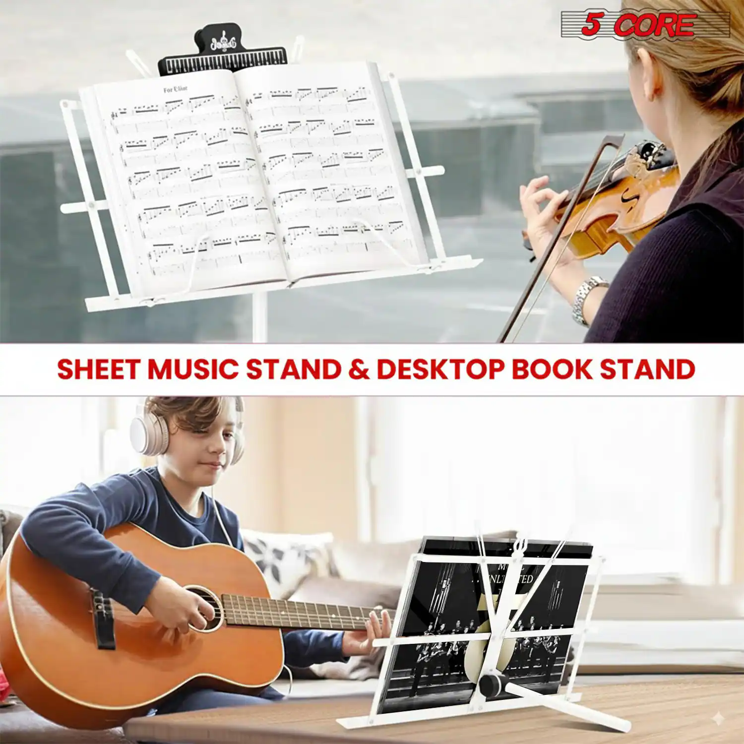 5 CORE SHEET MUSIC STAND & DESKTOP BOOK STAND