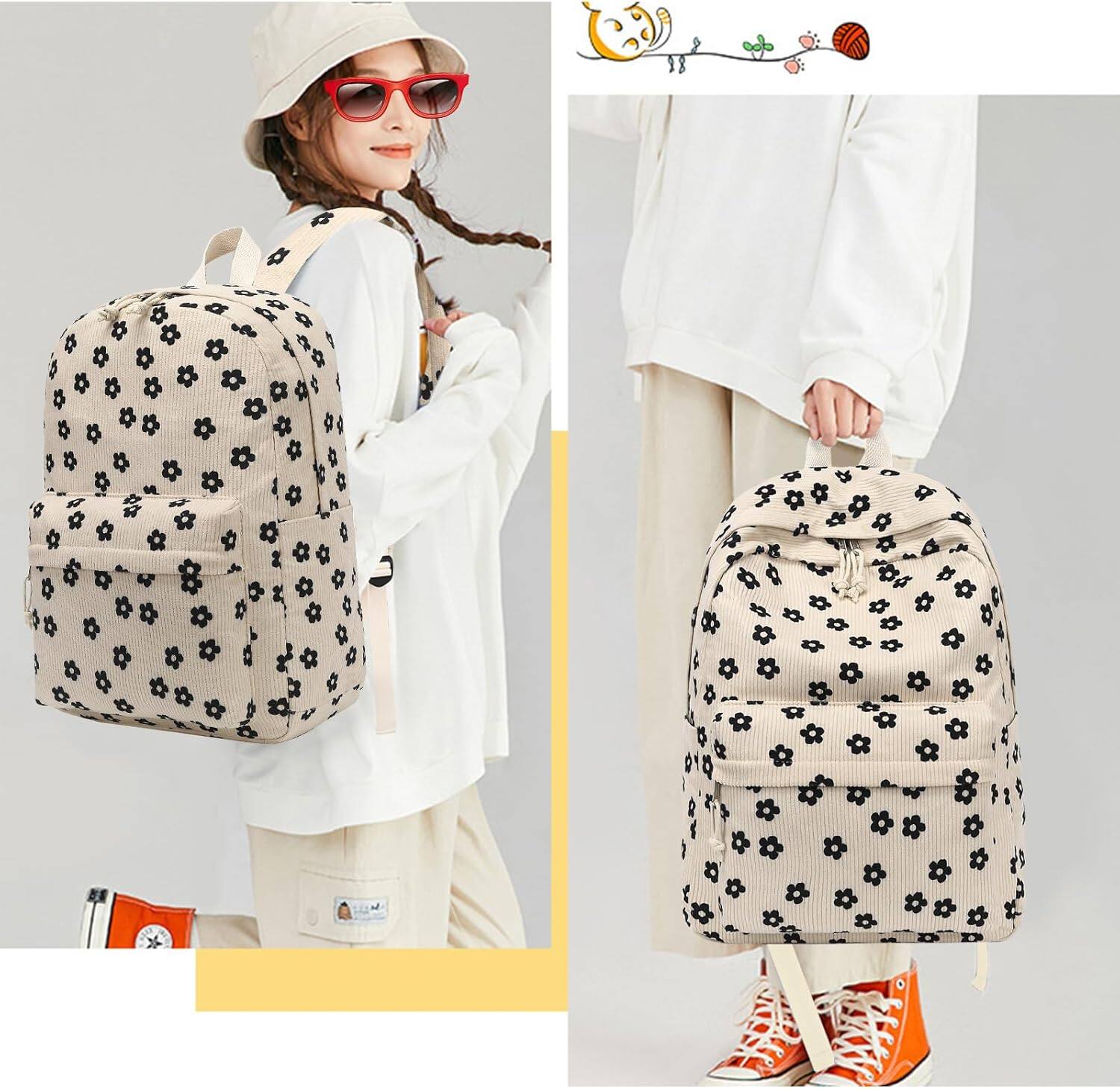 Alt View 3. Live At Space - School Backpack Girls Bookbags Elementary Corduroy Laptop Women Travel Daypacks - T Corduroy Peacock Blue.