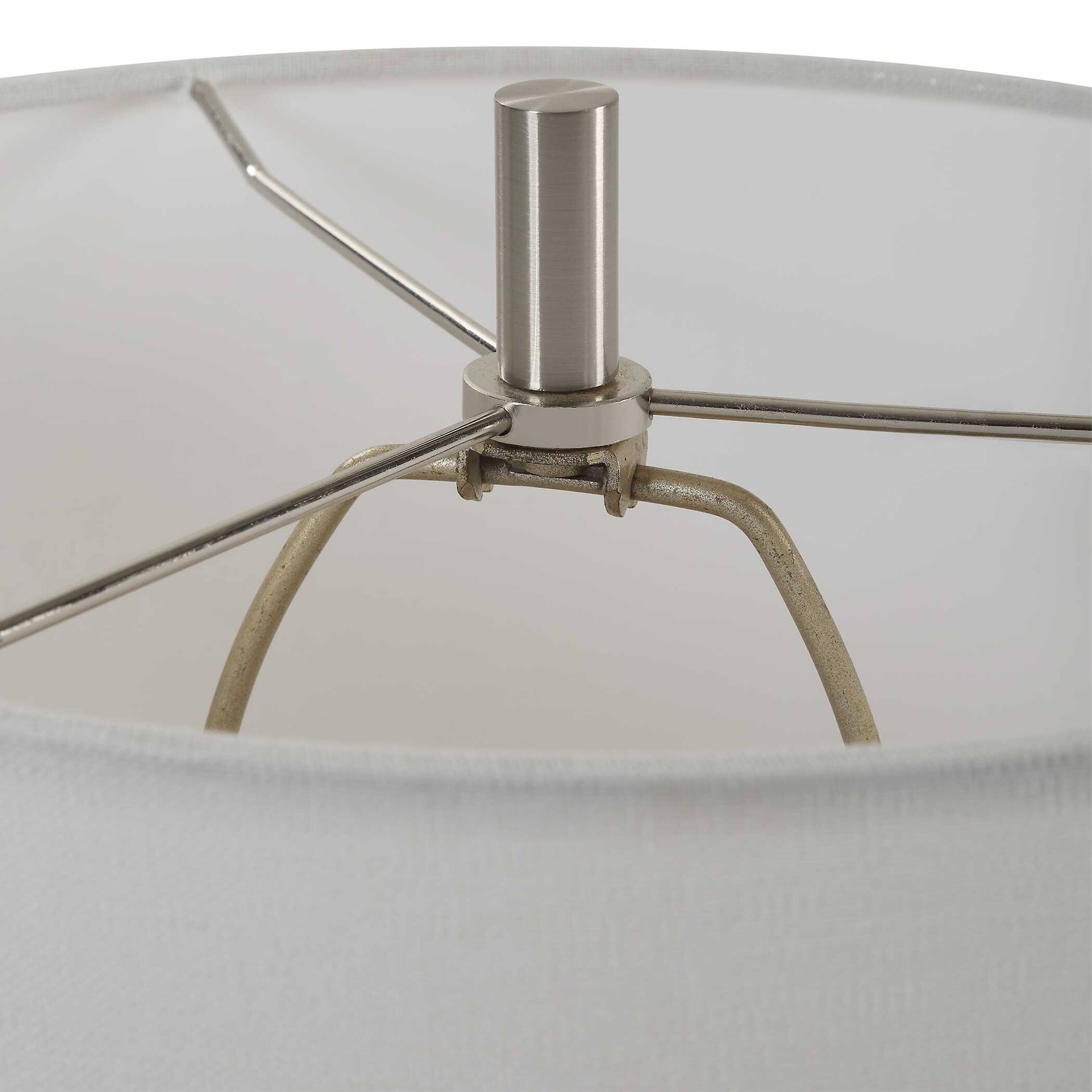 Left. Manhattan Lane - Table Lamp, Linen Shade, 23 Inch Ceramic Accent - Black, White.