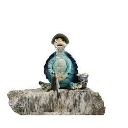FC Design - 6.5"W Sea Turtle Fishing with Hat Figurine Statue Office Desk Tabletop Home Decor Gift - Multi-Color