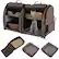 Front. Costway - Portable Pet Carrier Kennel Cat Dog Crate Twin Compartments w/ Mats Litter Box - Brown.