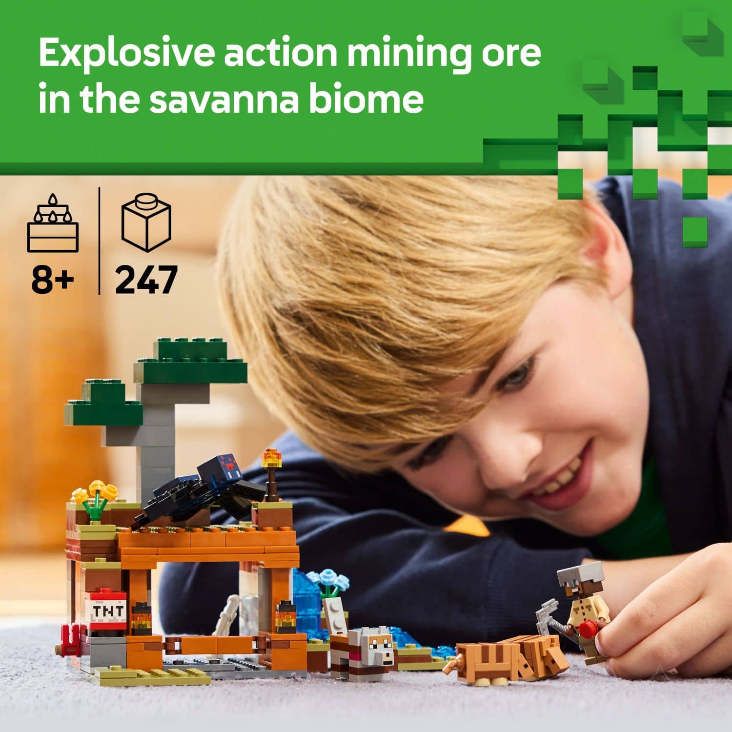Explosive action mining ore in the savanna biome 8+ 247 TNT