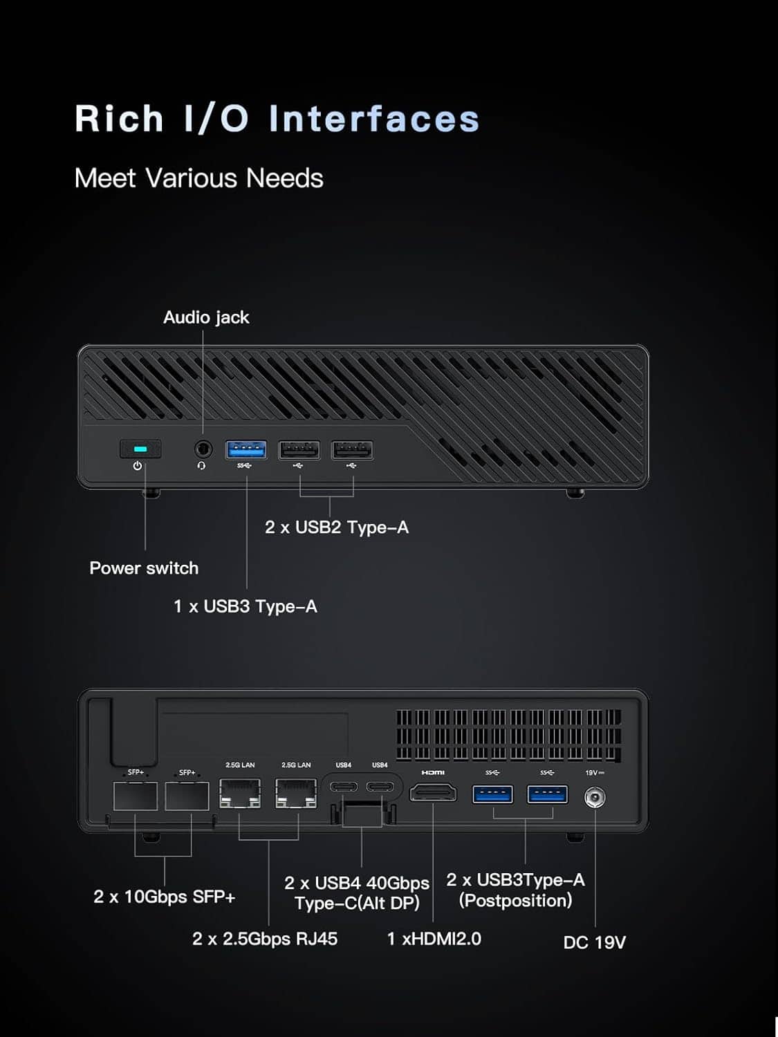 Minisforum MS 01 Mini PC, Intel Core i9‑13900H, 32GB RAM, 1TB SSD