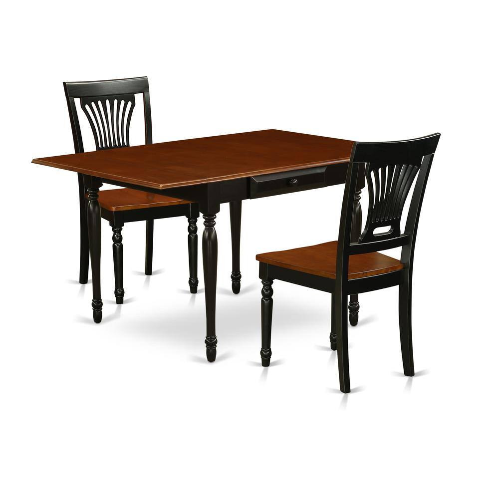 Alt View 4. East West Furniture - MZPV3-BCH-W Dining set - Black & Cherry.