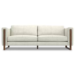 Simpli Home - Richard Modern Contemporary 83 inch Wide Sofa in Light Smoke Grey Genuine Leather - Light Smoke Grey