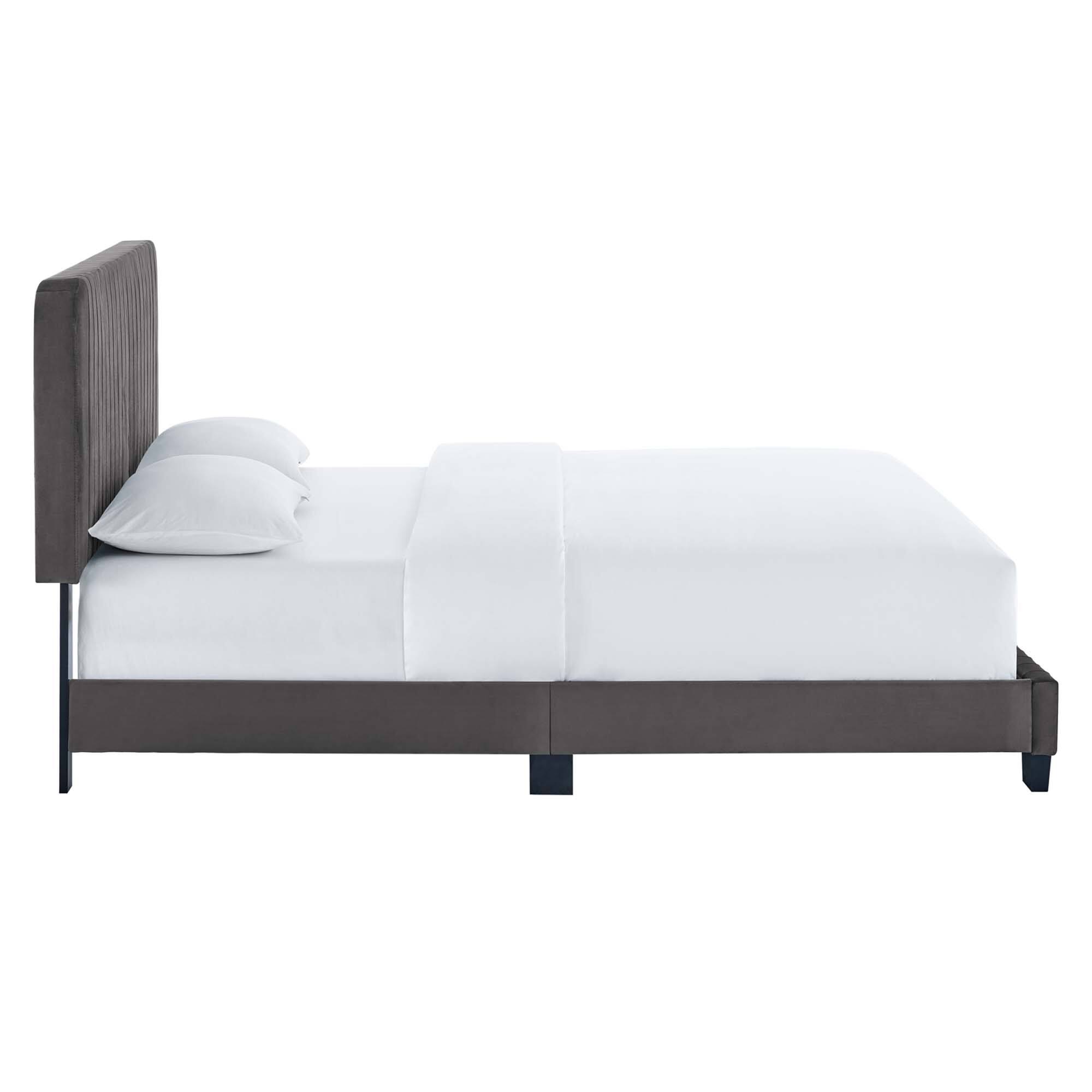 Alt View 1. Modway - Daisy Performance Velvet Twin Platform Bed - White.