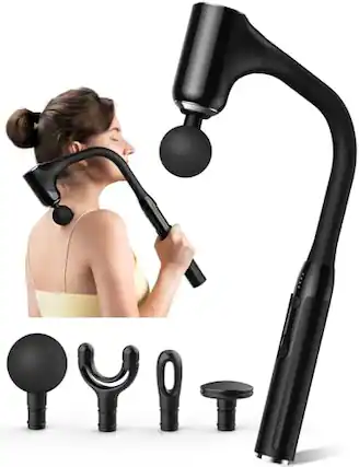 Front. ESBANY - Massage Gun Deep Tissue - Back Massager for Pain Relief Deep Tissue with Extended Handle, 12MM Percussion Less-Shock.
