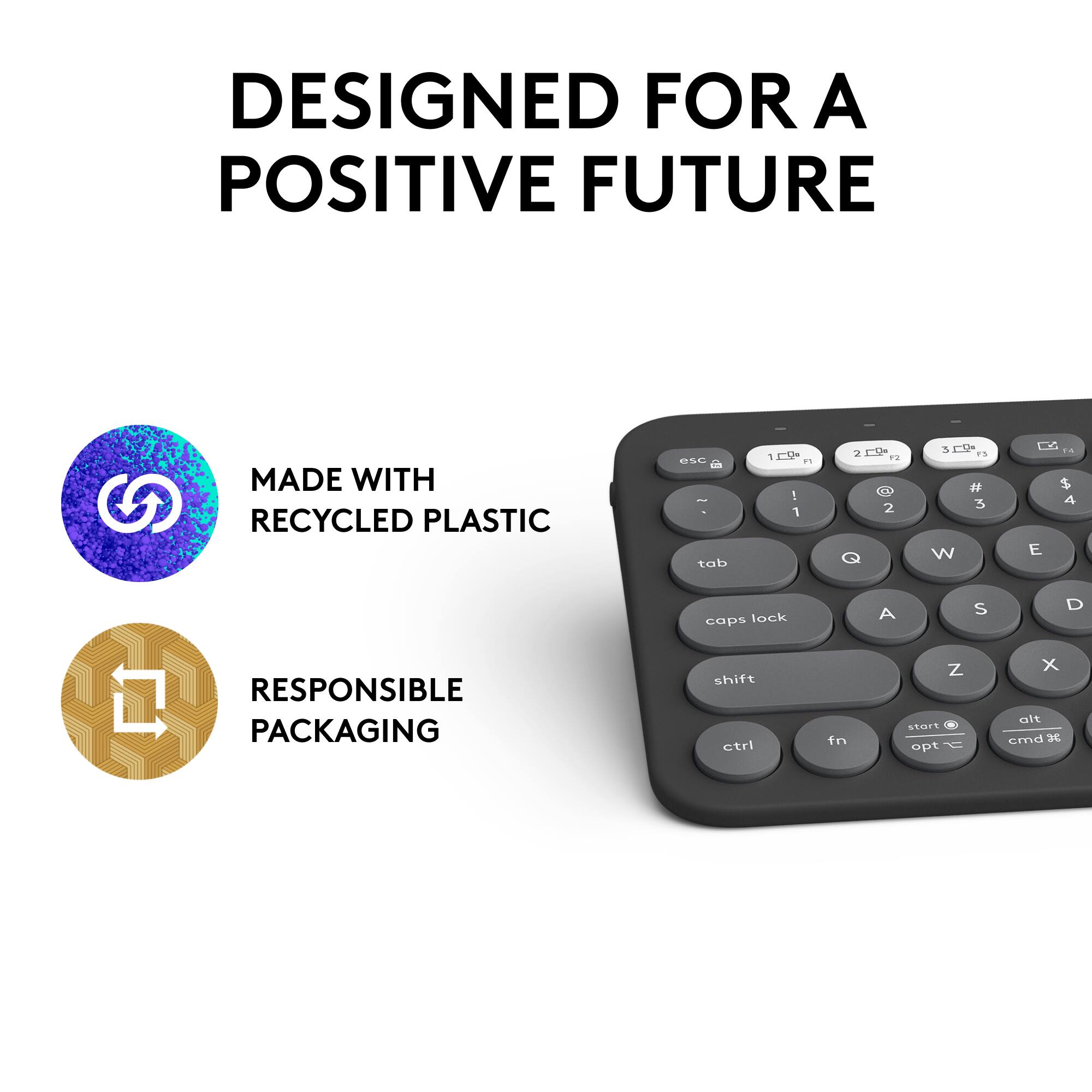 Designed for a Positive Future. Made with Recycled Plastic. Responsible Packaging.