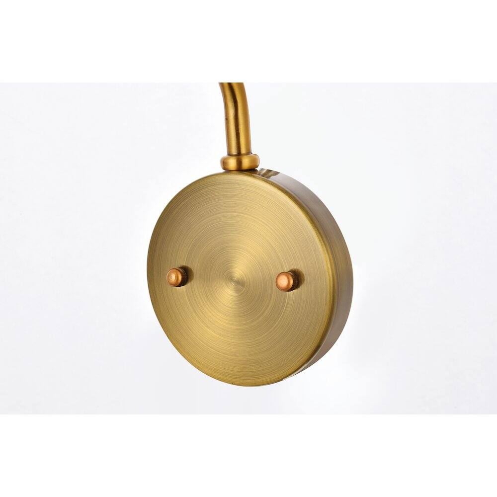 Back. Elegant Lighting - Cavoli 2 Lights Brass Wall Sconce - Brass And Clear.