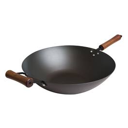Escali - Joyce Chen Classic Series 14-Inch Carbon Steel Preseasoned Wok - Black