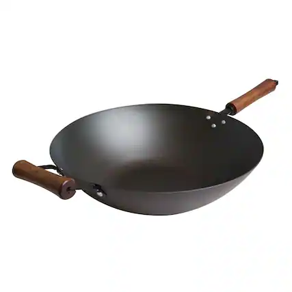 Front. Escali - Joyce Chen Classic Series 14-Inch Carbon Steel Preseasoned Wok - Black.