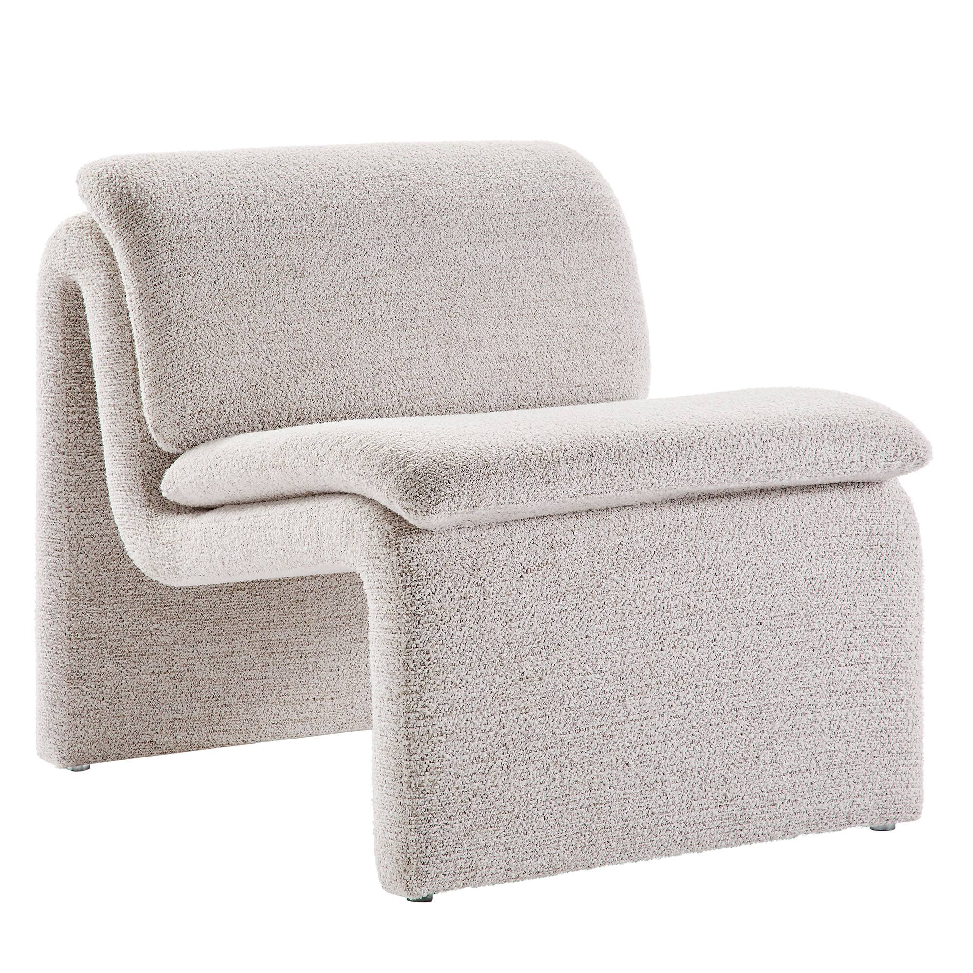 Angle. Modway - Dune Boucle Upholstered Armless Accent Chair by Modway - Parchment.