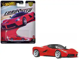 Ferrari LaFerrari Top "Euro Speed" Series Diecast Model Car by Hot Wheels - Red with Black