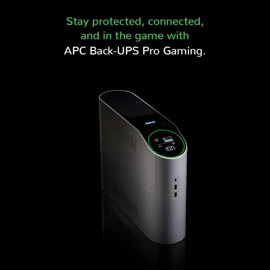 Stay protected, connected, and in the game with APC Back-UPS Pro Gaming. APC 100-240V 1500VA 1250W UPS Battery Backup for Computer, Gaming Console, and Network Devices.