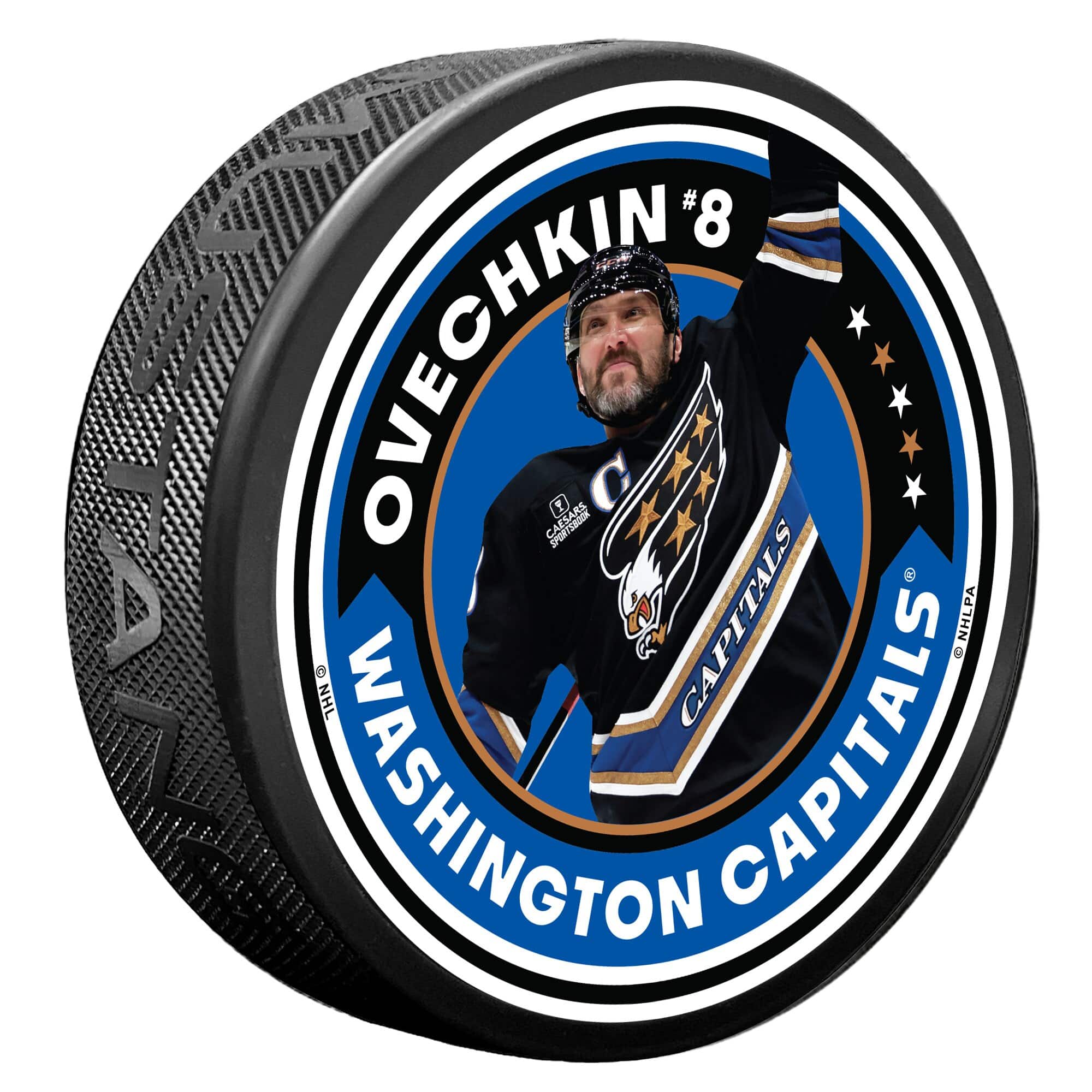 Mustang Drinkware - Alexander Ovechkin Washington Capitals NHL All-Time Leading Goal Scorer Screaming Eagle Name & Number Hockey Puck - Multicolor