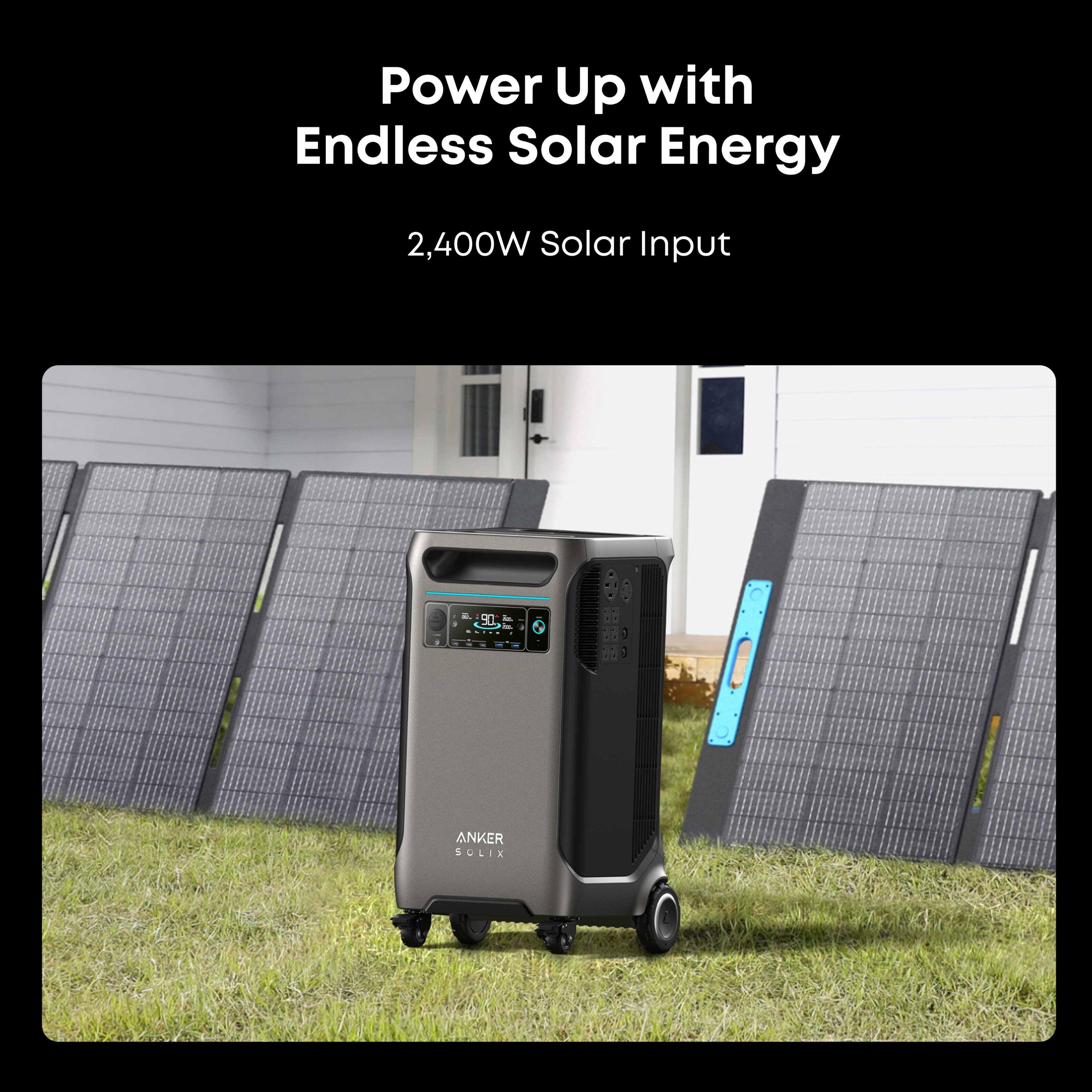 Power Up with Endless Solar Energy  
2,400W Solar Input  
ANKER SOLIX