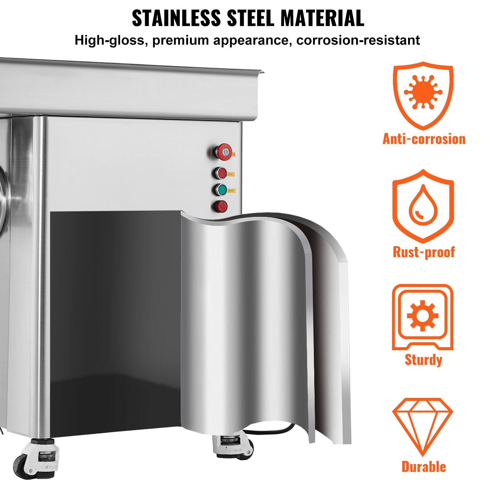 STAINLESS STEEL MATERIAL
High-gloss, premium appearance, corrosion-resistant
Anti-corrosion
Rust-proof
Sturdy
Durable