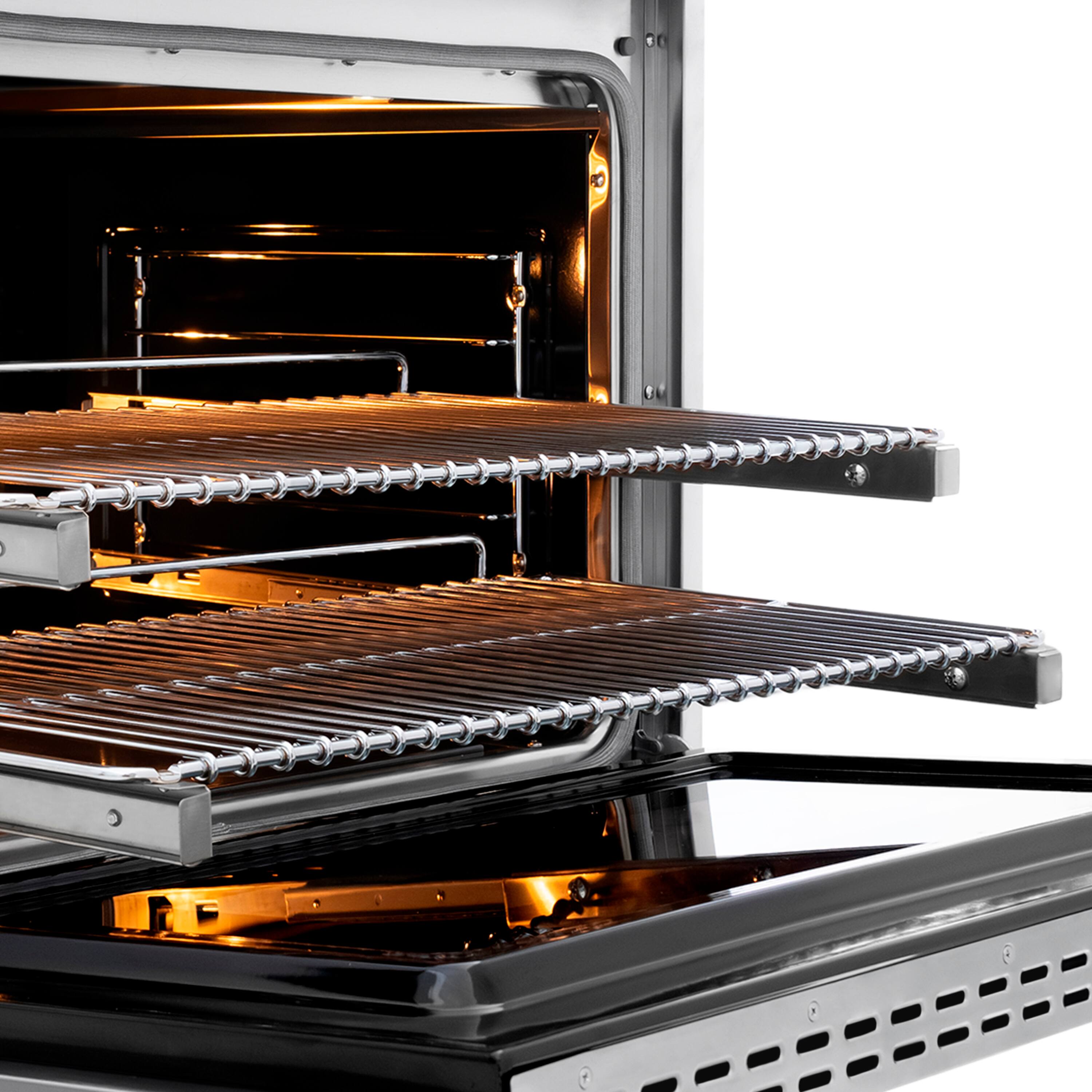 Alt View 4. ZLINE - ZLINE Autograph 36 in. 5.2 cu. ft. Freestanding Paramount Dual Fuel Range in Stainless Steel with Nickel Helix Handle - Stainless Steel.