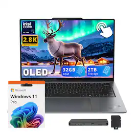 Lenovo - Thinkpad X9 14" Touch Copilot+ PC,Intel Ultra 7 258V,32GB RAM,1TB SSD+1TB Dock,Backlit,Wi-Fi 7,Win 11 Pro - Black