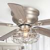 Front. Parrot Uncle - 48" Industrial Wood Low Profile Ceiling Fan with Light Kit and Remote and 3-Speed Motor - Nickel.