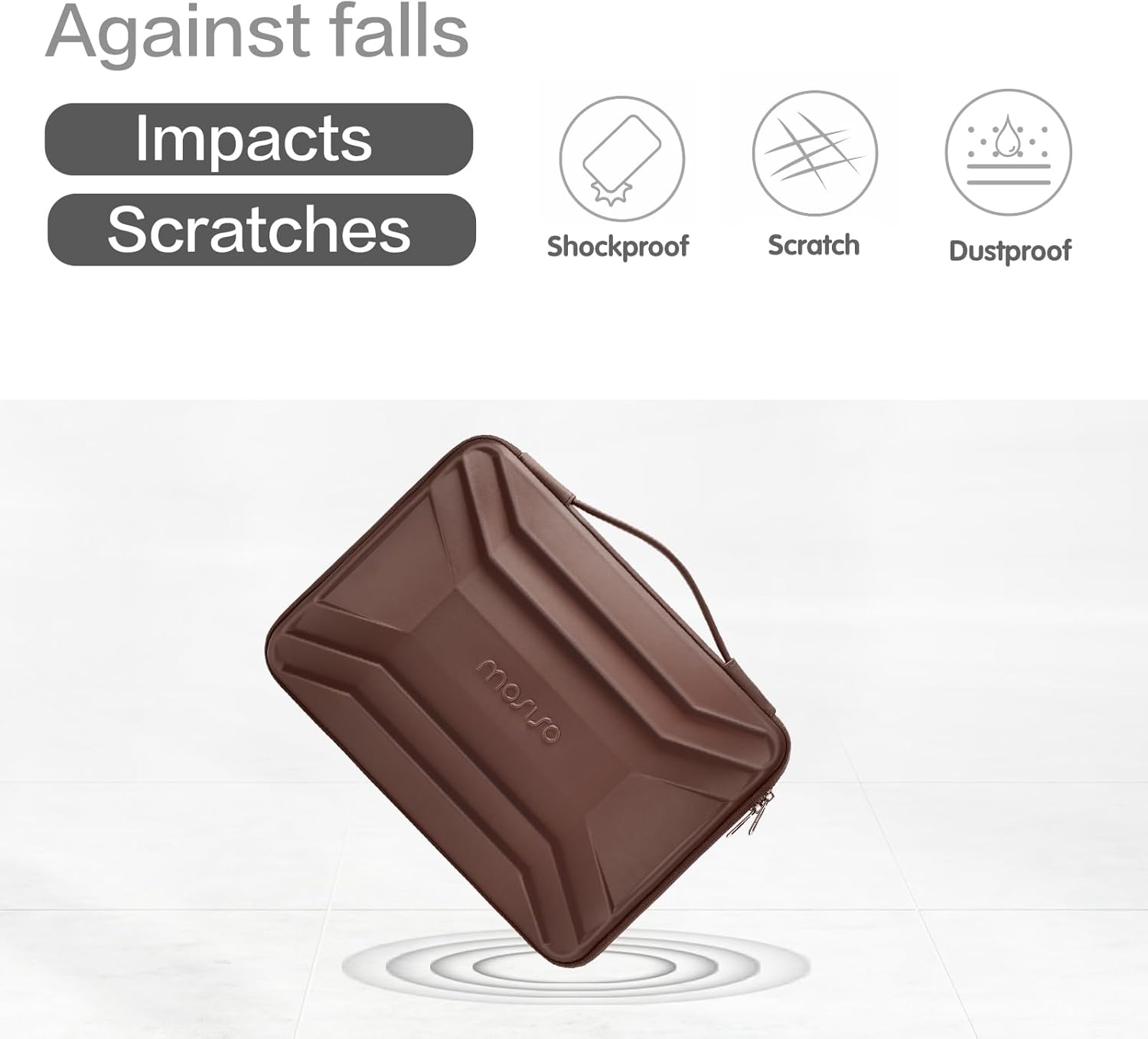 Against falls  
Impacts  
Scratches  

Shockproof  
Scratch  
Dustproof